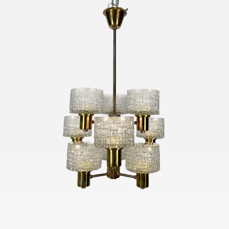 Hans-Agne Jakobsson, Swedish Mid-Century Modern, 9 Light Chandelier, Brass - 2