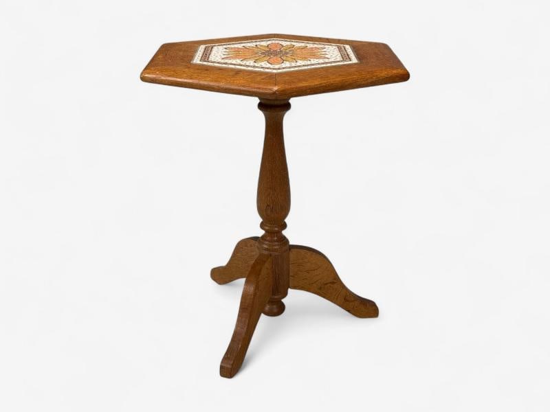 Danish Modern, Oak, Ceramic, Side Table, Denmark, 1975 - 4