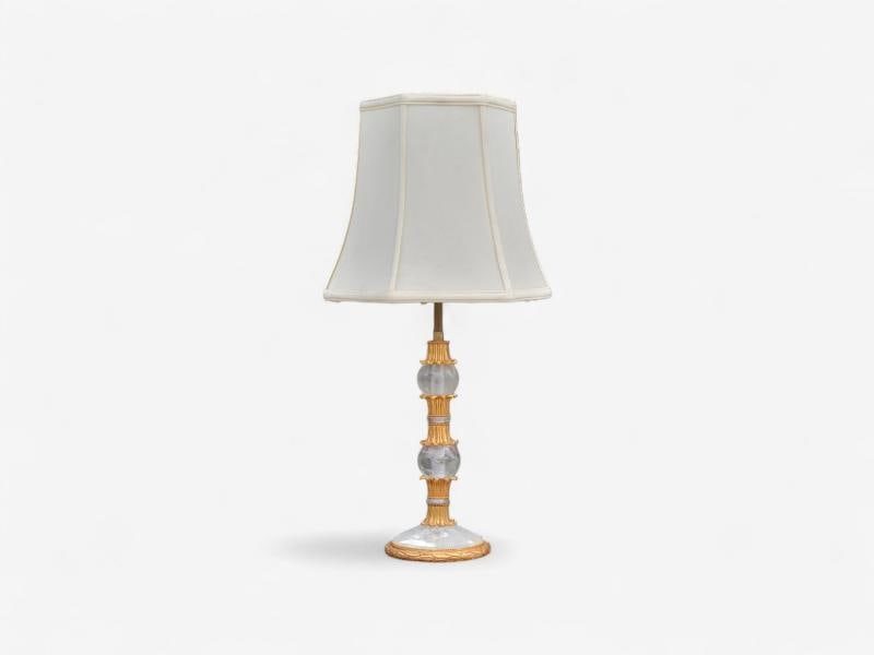 Hollywood Regency Style, Gilt Metal, Rock Crystal, Table Lamps, France, 1940s - 2