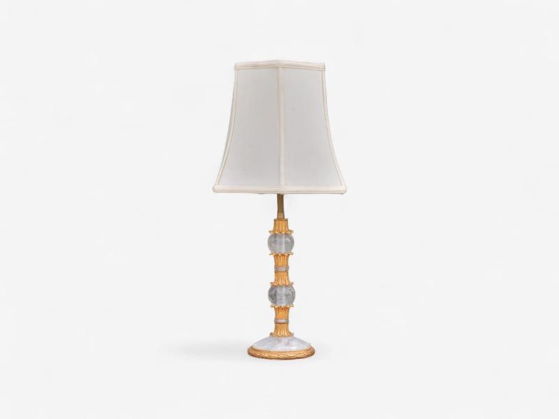 Hollywood Regency Style, Gilt Metal, Rock Crystal, Table Lamps, France, 1940s - 4