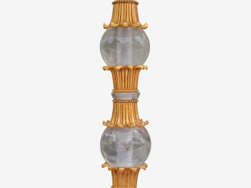 Hollywood Regency Style, Gilt Metal, Rock Crystal, Table Lamps, France, 1940s - 6