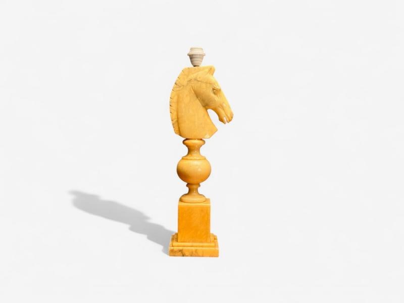 Italian Modern, Hand Carved Alabaster, Horse Motif, Table Lamps, Italy, 1950s - 8