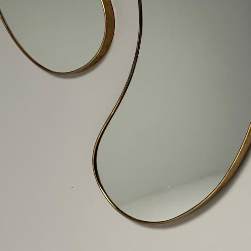 Italian Mid-Century Modern, Wall Mirrors, Organic Form, Brass, Italy, 1950s - 6