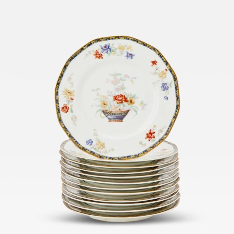 Limoges, Porcelain, Floral Design, Twelve Haviland Dinner Plates, Paris, 20th C. (1 of 5)