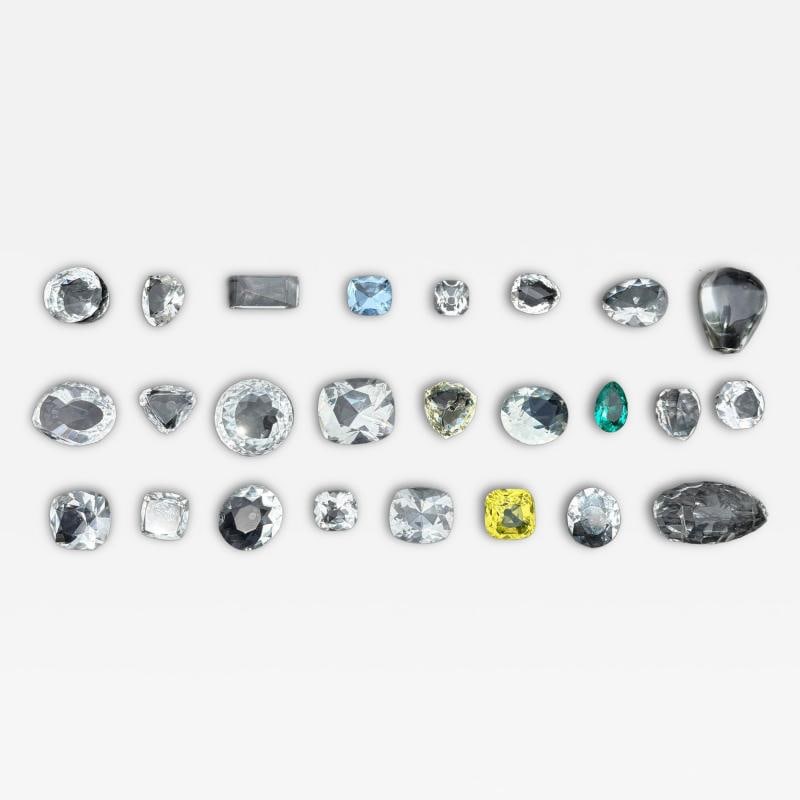 25 Glass Reproductions of Historical Diamonds, Leather Pad Case, Sotheby's Prov. (1 of 12)