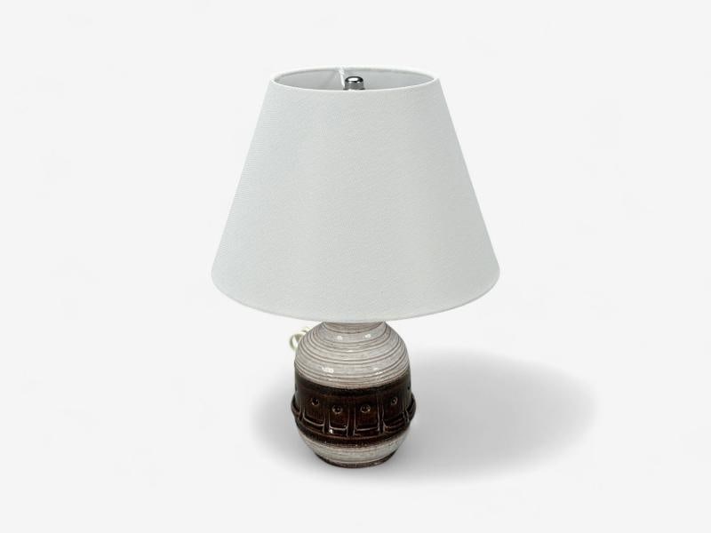 Danish Modern, Brown Stoneware, Table Lamp, Denmark, 1960s - 2