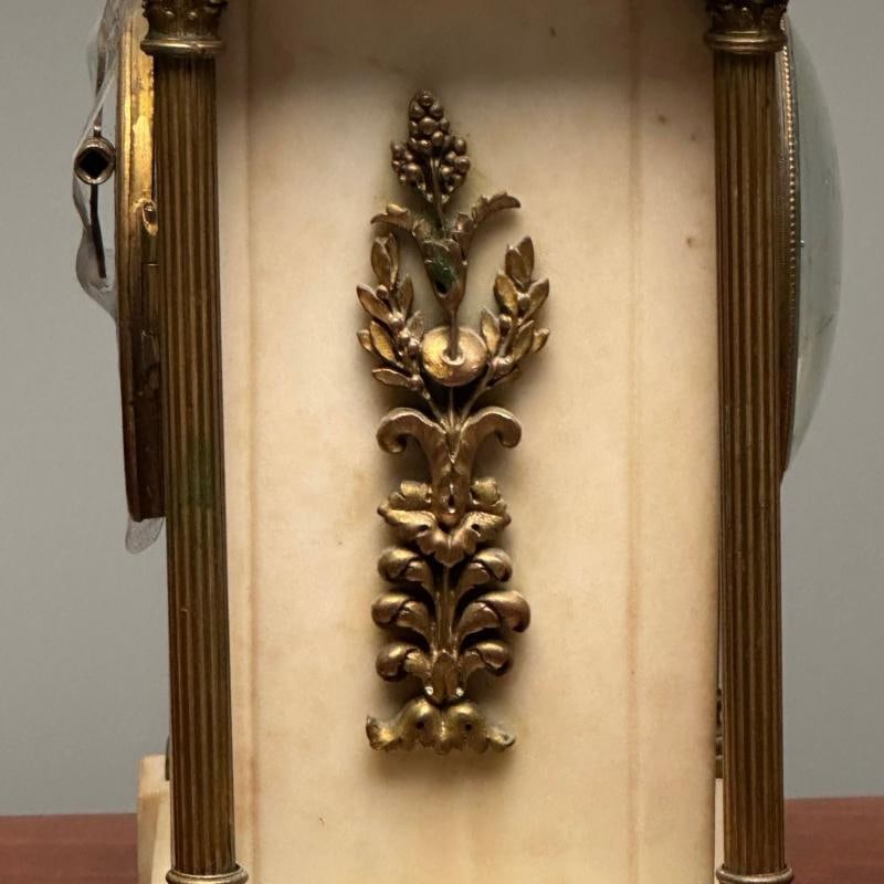 Marble and Bronze French Mantle, Bracket or Table Clock, France, Signed - 10