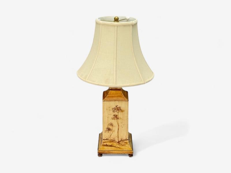 Chinoiserie, Painted Wood, Brass, Table Lamp, USA, 1960s - 4
