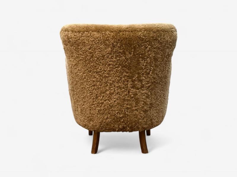 Danish Modern, Honey Sheepskin, Beech, Organic Lounge Chairs, Denmark, 1940s - 11