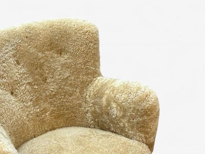 Danish Modern, Honey Sheepskin, Beech, Organic Lounge Chairs, Denmark, 1940s - 7