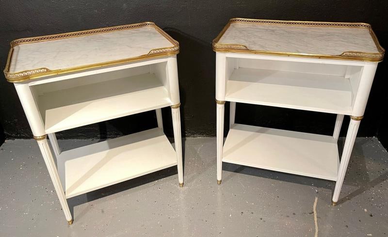 Pair of Swedish Neoclassical Open Nightstands or End Tables Manner Jansen - 5