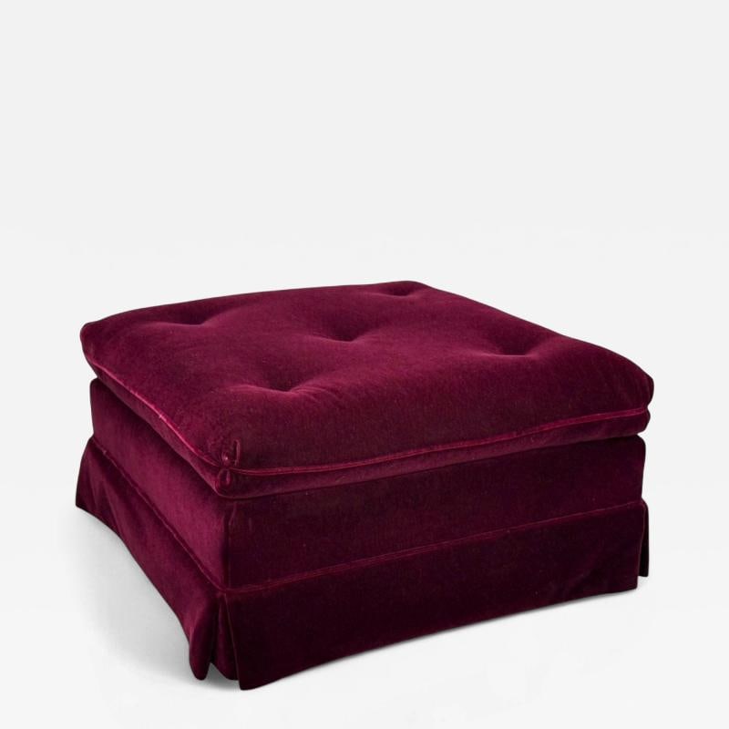 Traditional, Aubergene Mohair, Rolling Ottoman, England, 1970s - 2