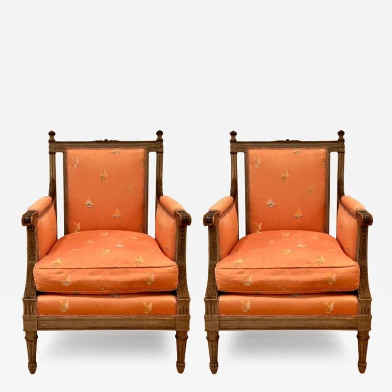 Maison Jansen Style, Gustavian, Louis XVI, Armchairs, Gray Distressed Paint: Title: Maison Jansen Style, Gustavian, Louis XVI, Armchairs, Gray Distressed Paint Description: Description 1: Maison Jansen Style, Gustavian, Louis XVI, Armchairs, Gray Distressed Paint, Pink Scalama