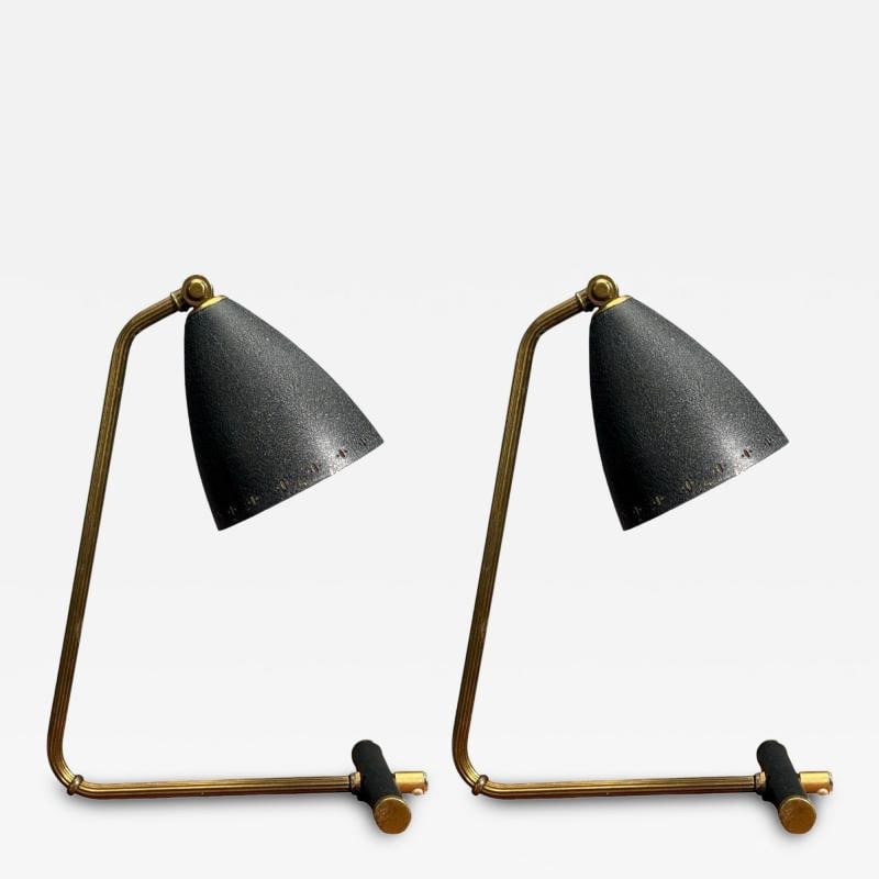 Erik Wärnå, Table Lamps, Metal, Brass, Sweden, 1950s: Title: Erik Wärnå, Table Lamps, Metal, Brass, Sweden, 1950s Description: Description 1: Erik Wärnå, Swedish Mid-Century Modern, Table or Desk Lamps, Metal, Brass, Sweden, 1950s Pair of table lamps
