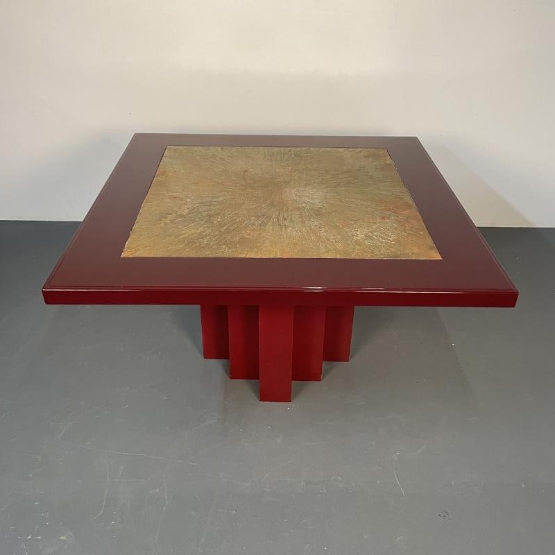 Georges Mathias Belgian Mid-Century Modern Dining, Center Table, Lacquer, Signed - 4