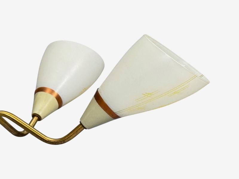 Swedish Modern, Pendant Light, Opaline Glass, Brass, Sweden, 1940s - 8