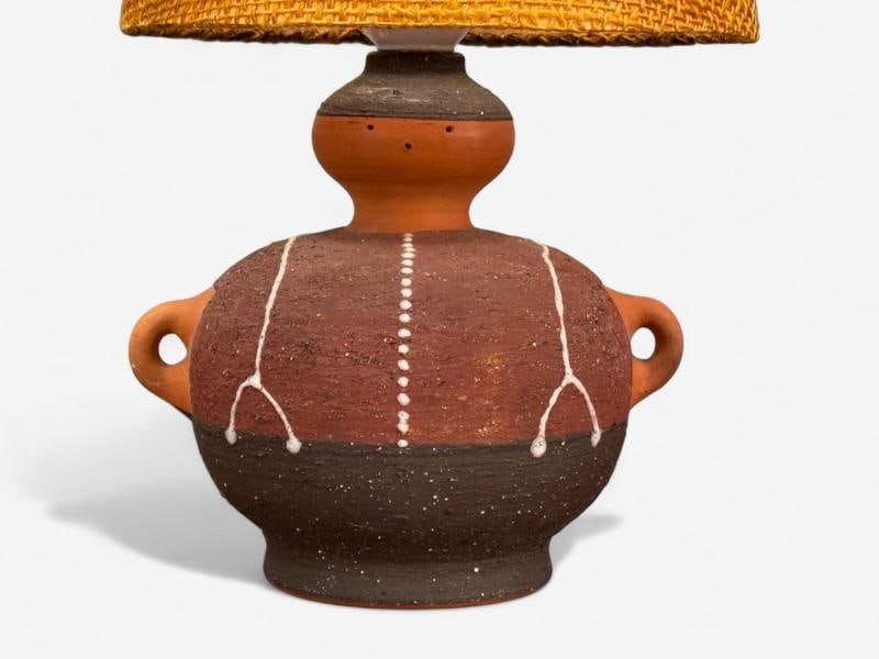 Thomas Hellström, Swedish Modern, Ceramic, Fabric, Table Lamp, Sweden, 1970s - 5
