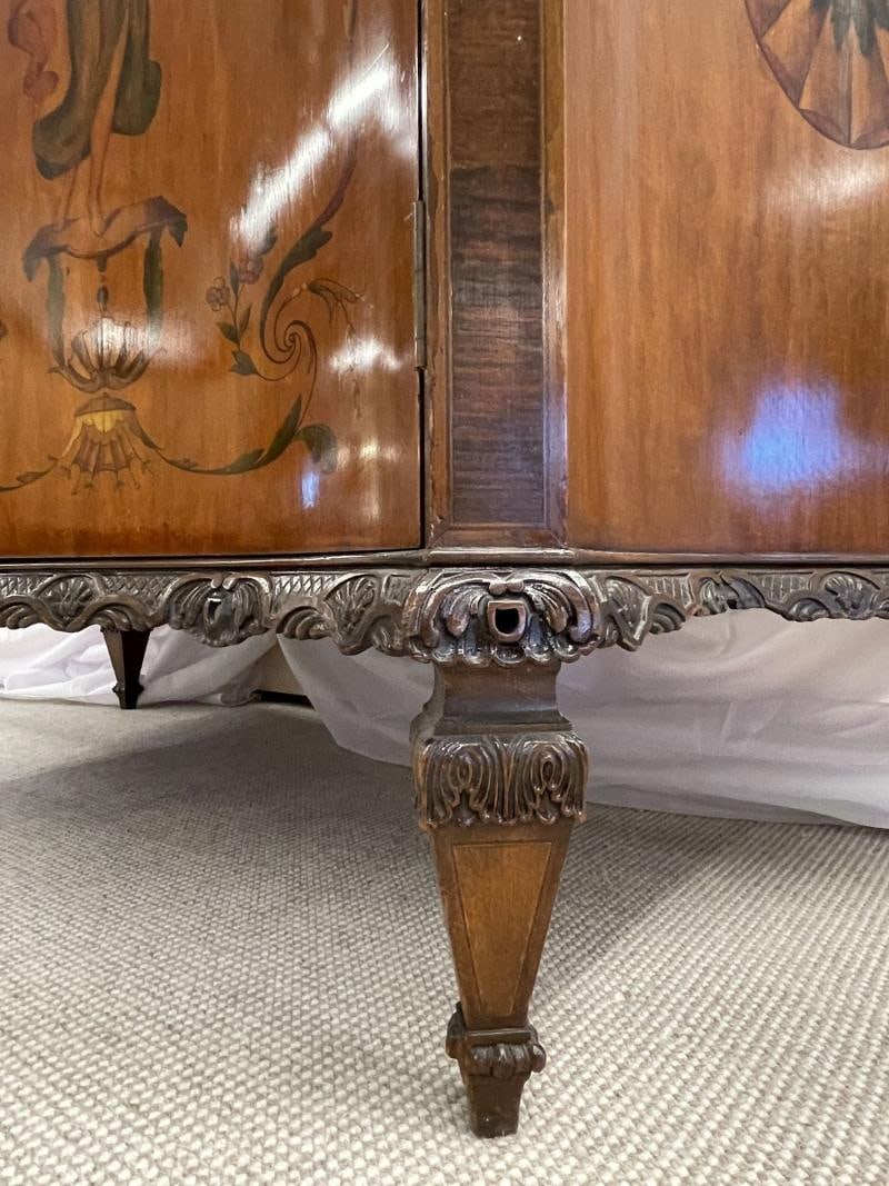 Edwardian Adams Style Marble-Top Curved Front Finely Detailed Commode - 10