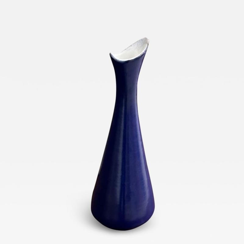 Mari Simmulson, Upsala Ekeby, Swedish Mid-Century Modern Blue Ceramic Vase, 1954 (1 of 7)