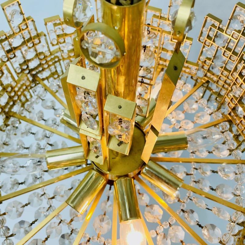 Gaetano Sciolari, Italian Mid-Century Modern, Brass, City Chandelier, 1970s - 11