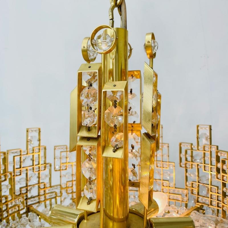 Gaetano Sciolari, Italian Mid-Century Modern, Brass, City Chandelier, 1970s - 13