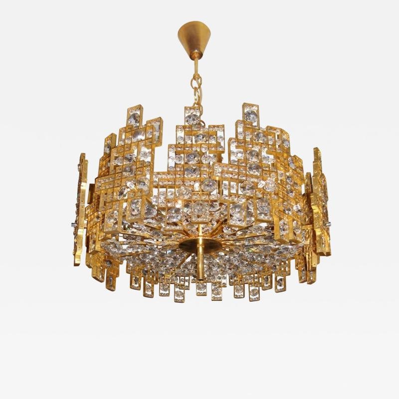 Gaetano Sciolari, Italian Mid-Century Modern, Brass, City Chandelier, 1970s (1 of 13)