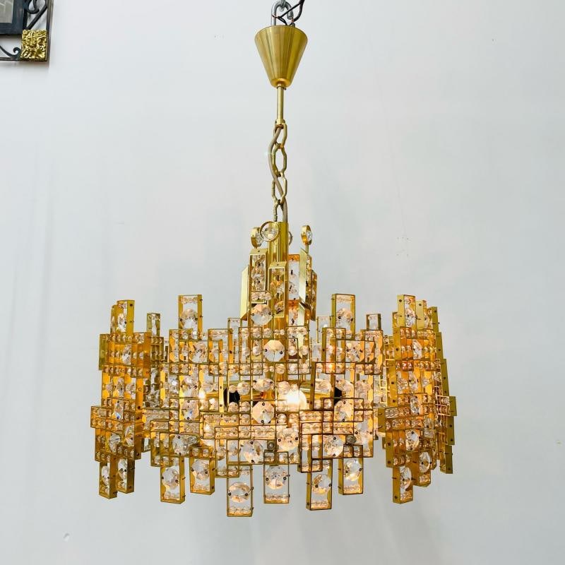 Gaetano Sciolari, Italian Mid-Century Modern, Brass, City Chandelier, 1970s - 3
