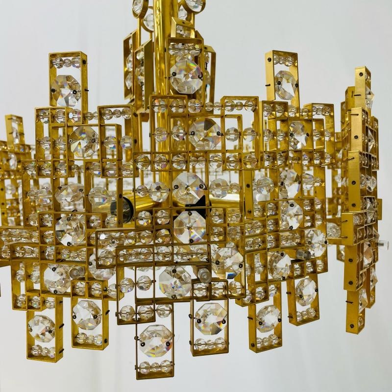 Gaetano Sciolari, Italian Mid-Century Modern, Brass, City Chandelier, 1970s - 7