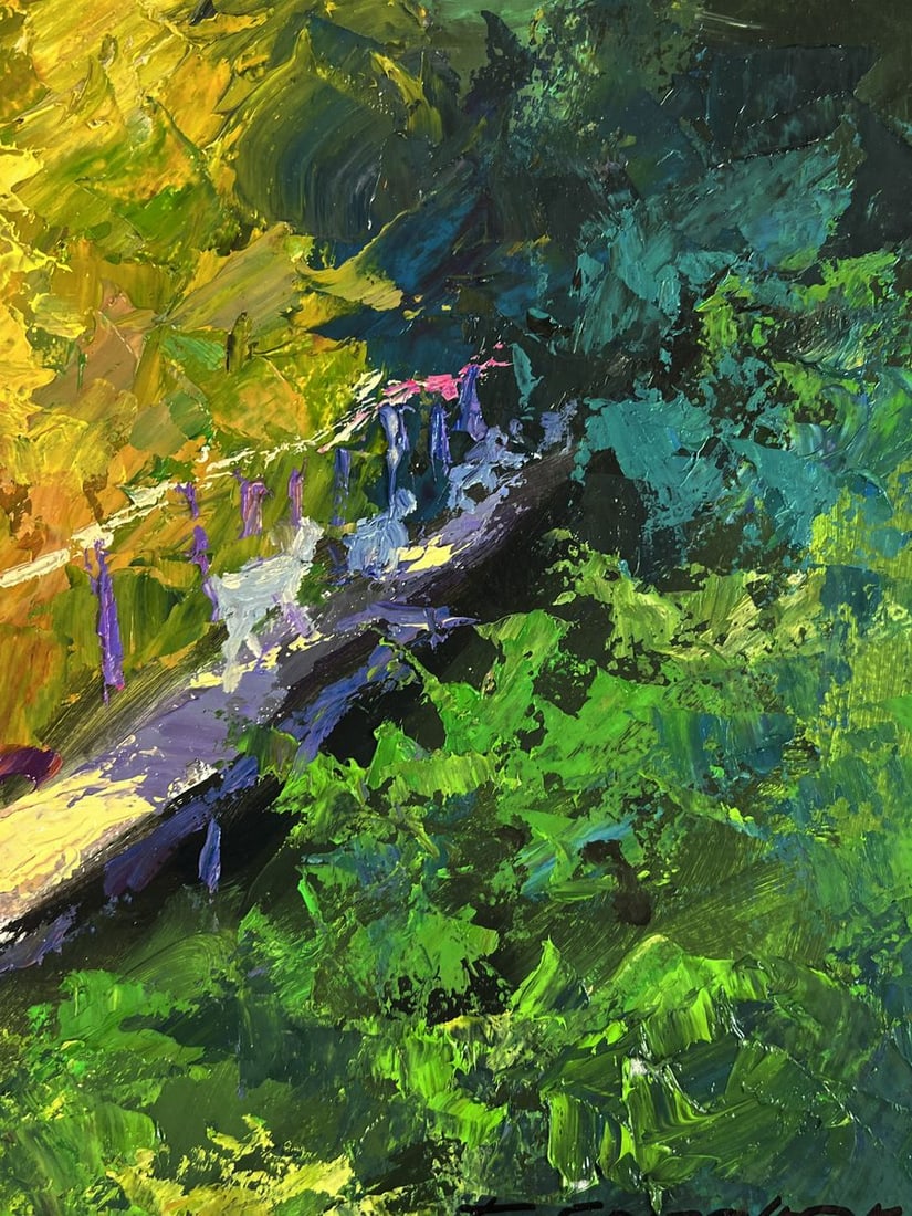 Oil painting Forest bridge over the river Boris Serdyuk - 9