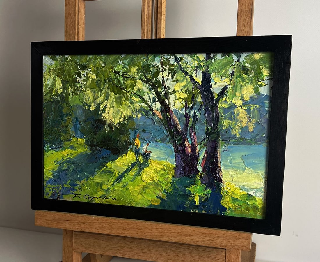 Oil painting Relaxing on the river Boris Serdyuk - 2