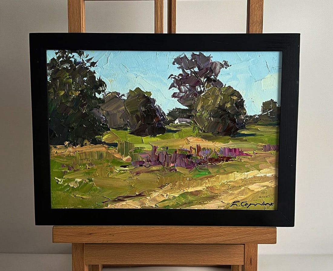Oil painting In the summer meadows Boris Serdyuk: No.AAA6031*** ABOUT THIS PAINTING **** TITLE: "In the summer meadows"* ARTISTS: Serdyuk Boris Petrovich* SIZE: 21x30 cm/8.26x11.81 inches'* MEDIUM: oil, cardboard* HAND PAINTED: Original painting from