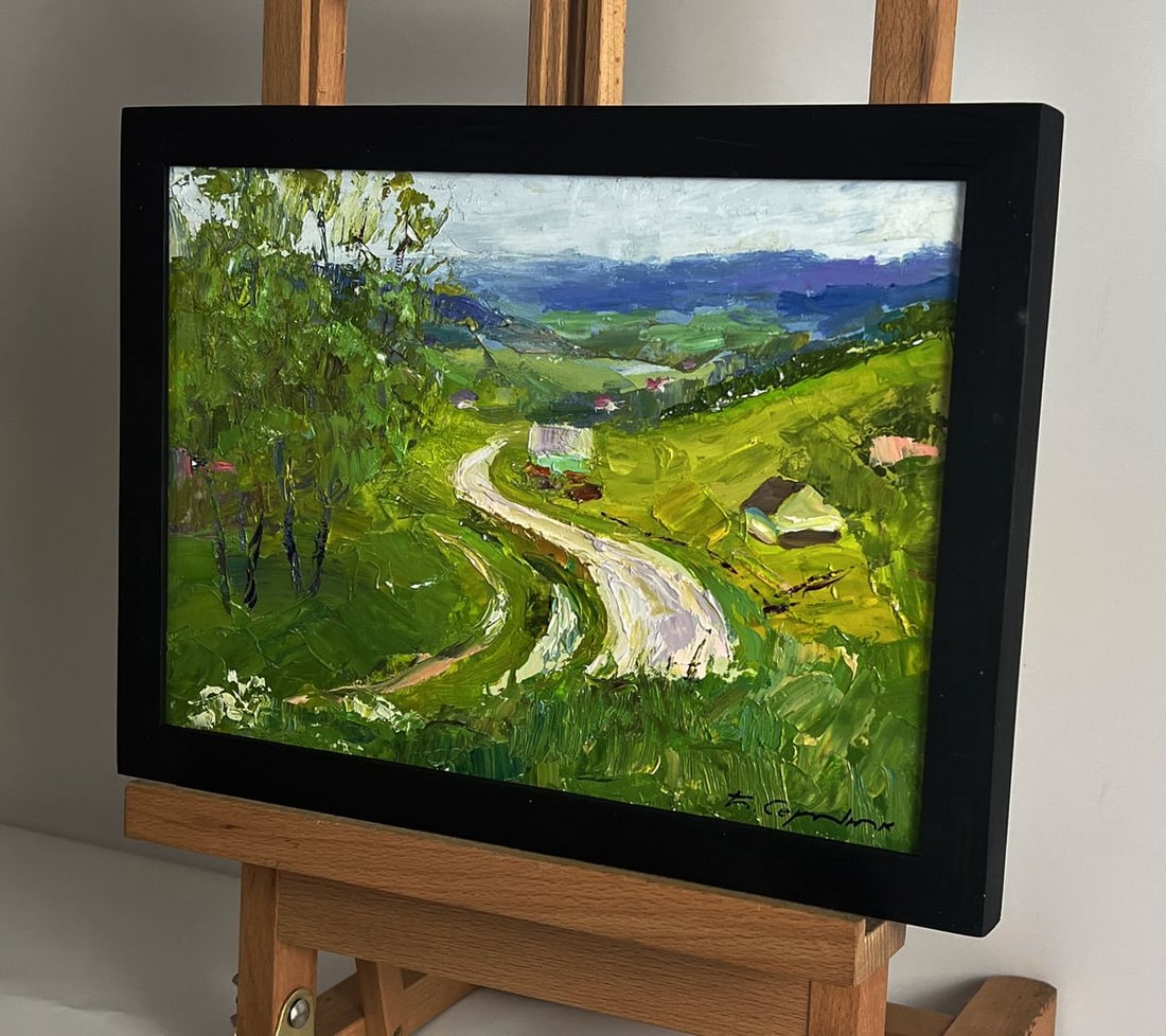 Oil painting A wavy road in the mountains Boris Serdyuk - 2