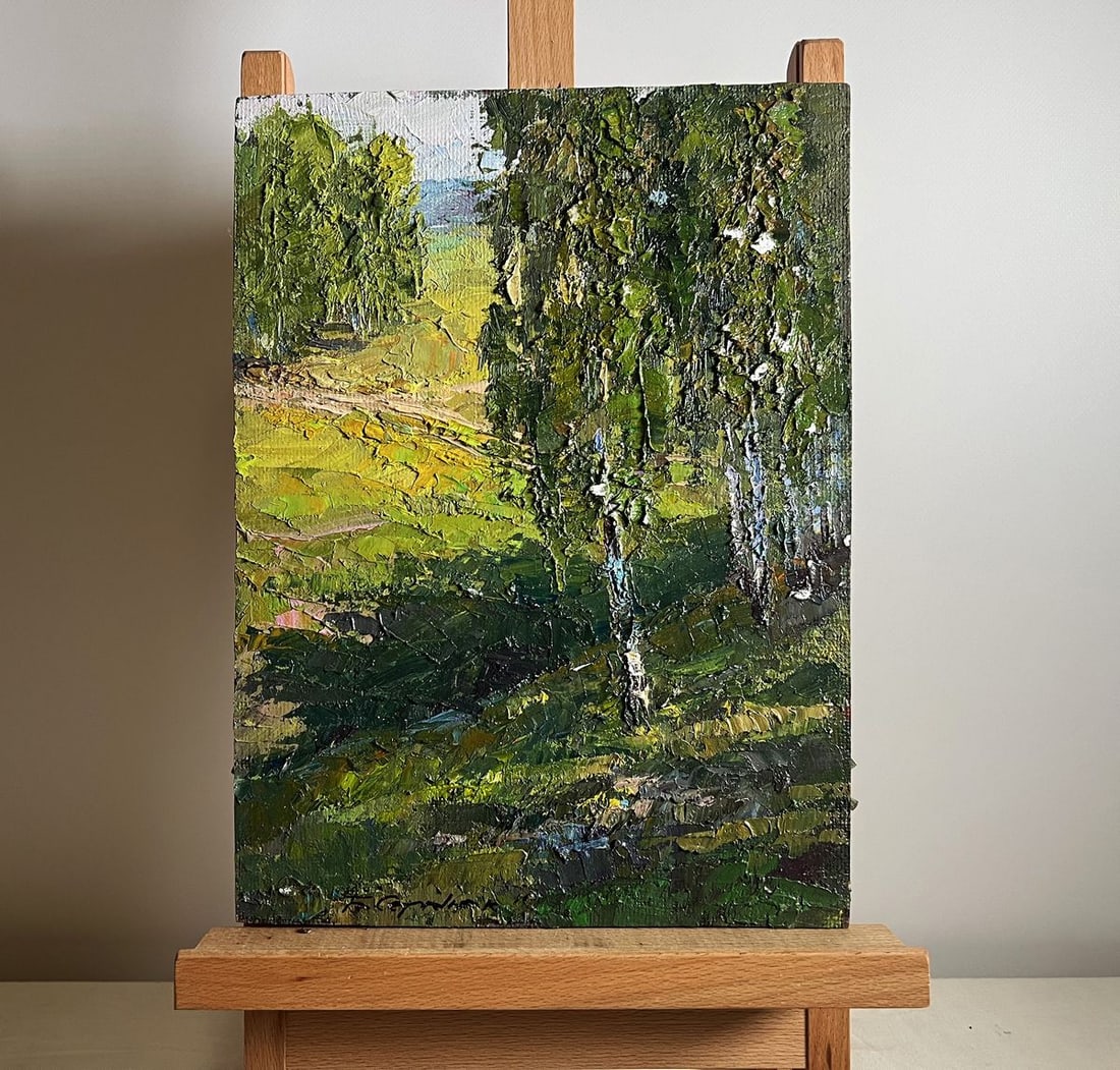 Oil painting Sunny day in the birch forest Boris Serdyuk (1 of 10)