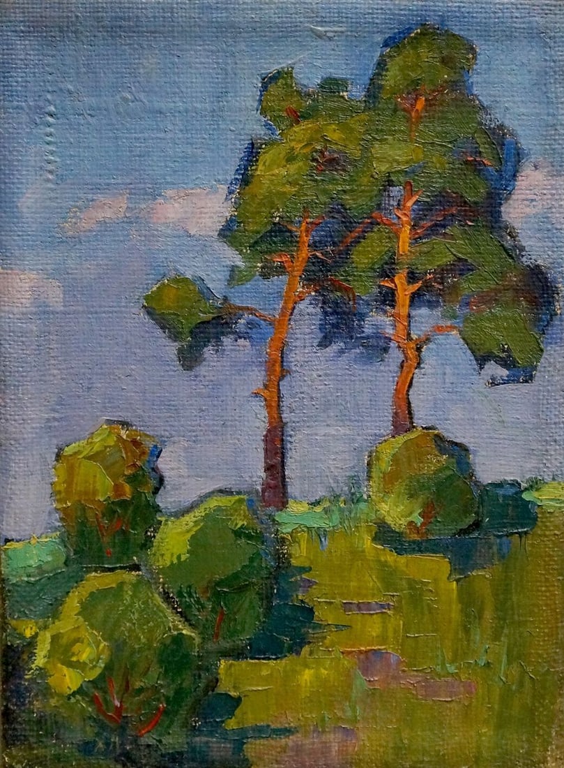 Oil painting Landscape of trees Homko Alexander: No.Vern 767 *** ABOUT THIS PAINTING *** * TITLE: "Landscape of trees" * ARTISTS: Homko Alexander * SIZE: 30x40 cm/11.81x15.74 inches' * MEDIUM: oil, canvas * HAND PAINTED: Original painting from our