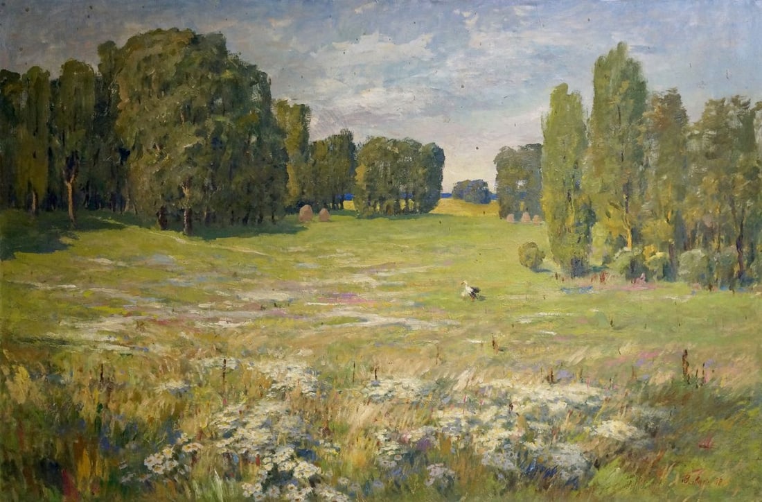 Oil painting Nature Lapin Victor Ivanovich: No.Vern 1074 *** ABOUT THIS PAINTING *** * TITLE: "Nature" * ARTISTS: Lapin Victor Ivanovich * SIZE: 80x120 cm/31.49x47.24 inches' * MEDIUM: oil, canvas * HAND PAINTED: Original painting from our