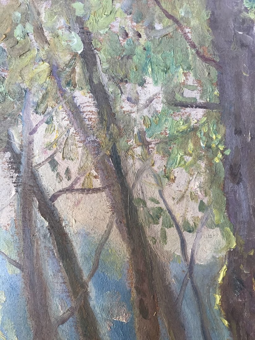 Oil painting Walk in the woods Unknown artist - 5