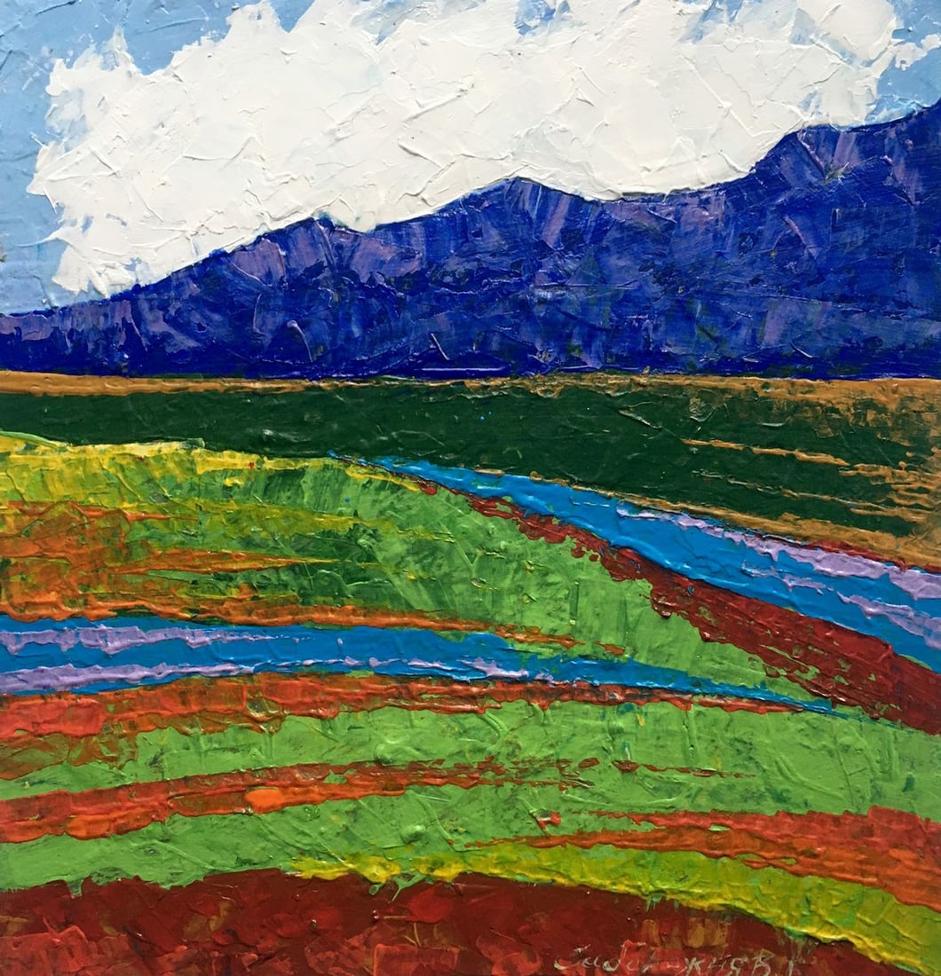 Oil painting Carpathians Zadorozhnya V. V.: No.AAA2590 *** ABOUT THIS PAINTING *** * TITLE: "Carpathians" * ARTISTS: Zadorozhnya V. V. * SIZE: 20x20 cm/7.87x7.87 inches' * MEDIUM: oil, cardboard * HAND PAINTED: Original painting from our