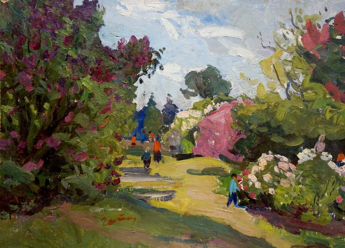 Oil painting Forest park Gantman Moisey Faibovich: No.Verns 712 *** ABOUT THIS PAINTING *** * TITLE: "Forest park" * ARTISTS: Gantman Moisey Faibovich * SIZE: 49x68 cm/19.29x26.77 inches' * MEDIUM: oil, cardboard * HAND PAINTED: Original painting from