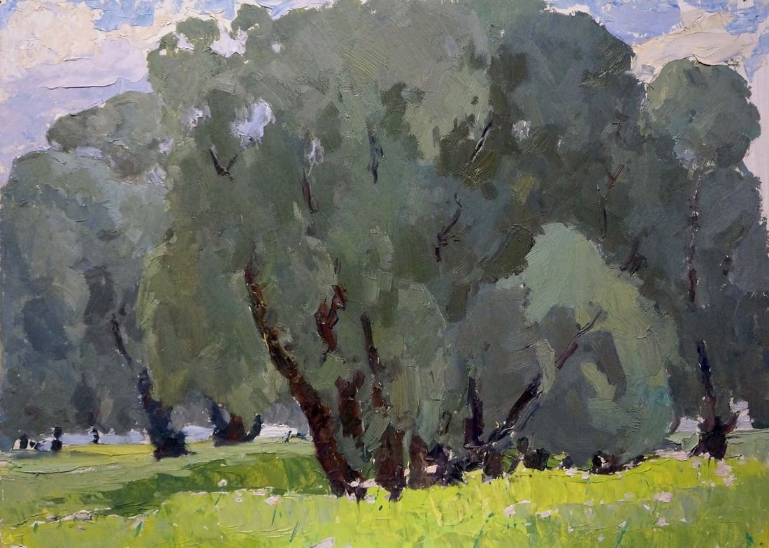 Oil painting Old oak Sevastyanov Viktor Grigorievich: No.Verns 742 *** ABOUT THIS PAINTING *** * TITLE: "Old oak" * ARTISTS: Sevastyanov Viktor Grigorievich * SIZE: 50x70 cm/19.68x27.55 inches' * MEDIUM: oil, cardboard * HAND PAINTED: Original painting f