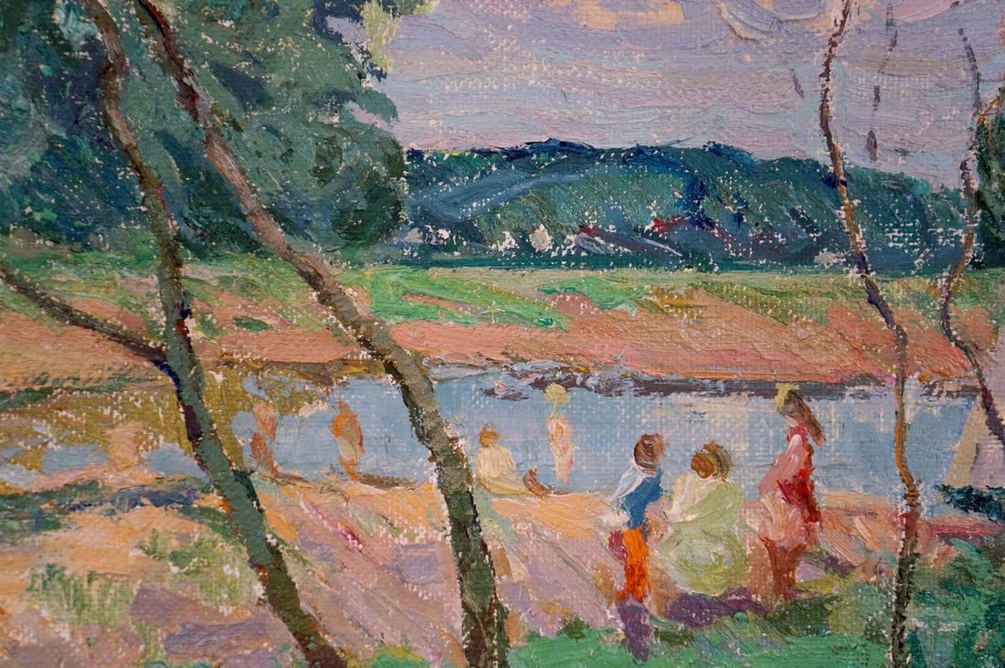 Oil painting Children on the shore Sevastyanov Viktor Grigorievich - 6