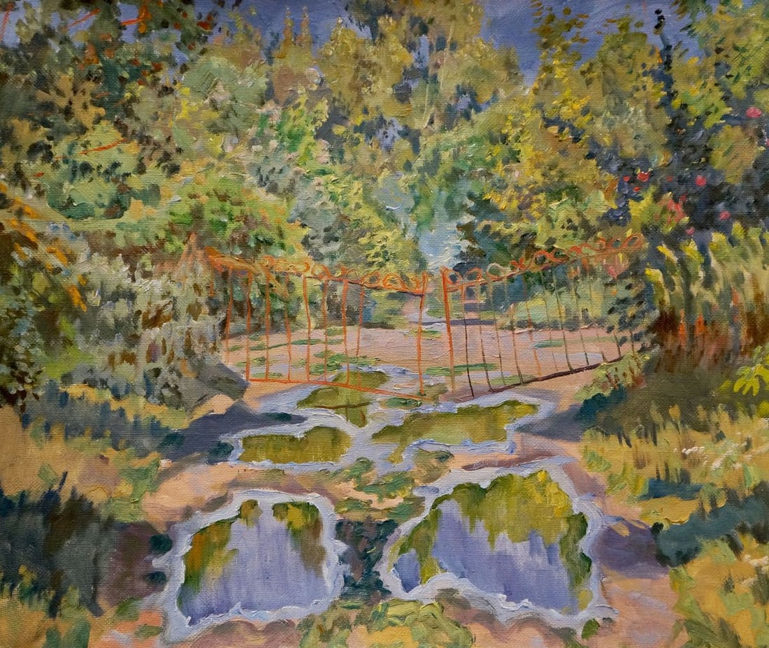 Oil painting Forest park Chernikov Nikolay Vladimirovich: No.Verns 1137 *** ABOUT THIS PAINTING *** * TITLE: "Forest park" * ARTISTS: Chernikov Nikolay Vladimirovich * SIZE: 55x62 cm/21.65x24.40 inches' * MEDIUM: oil, canvas * HAND PAINTED: Original painting