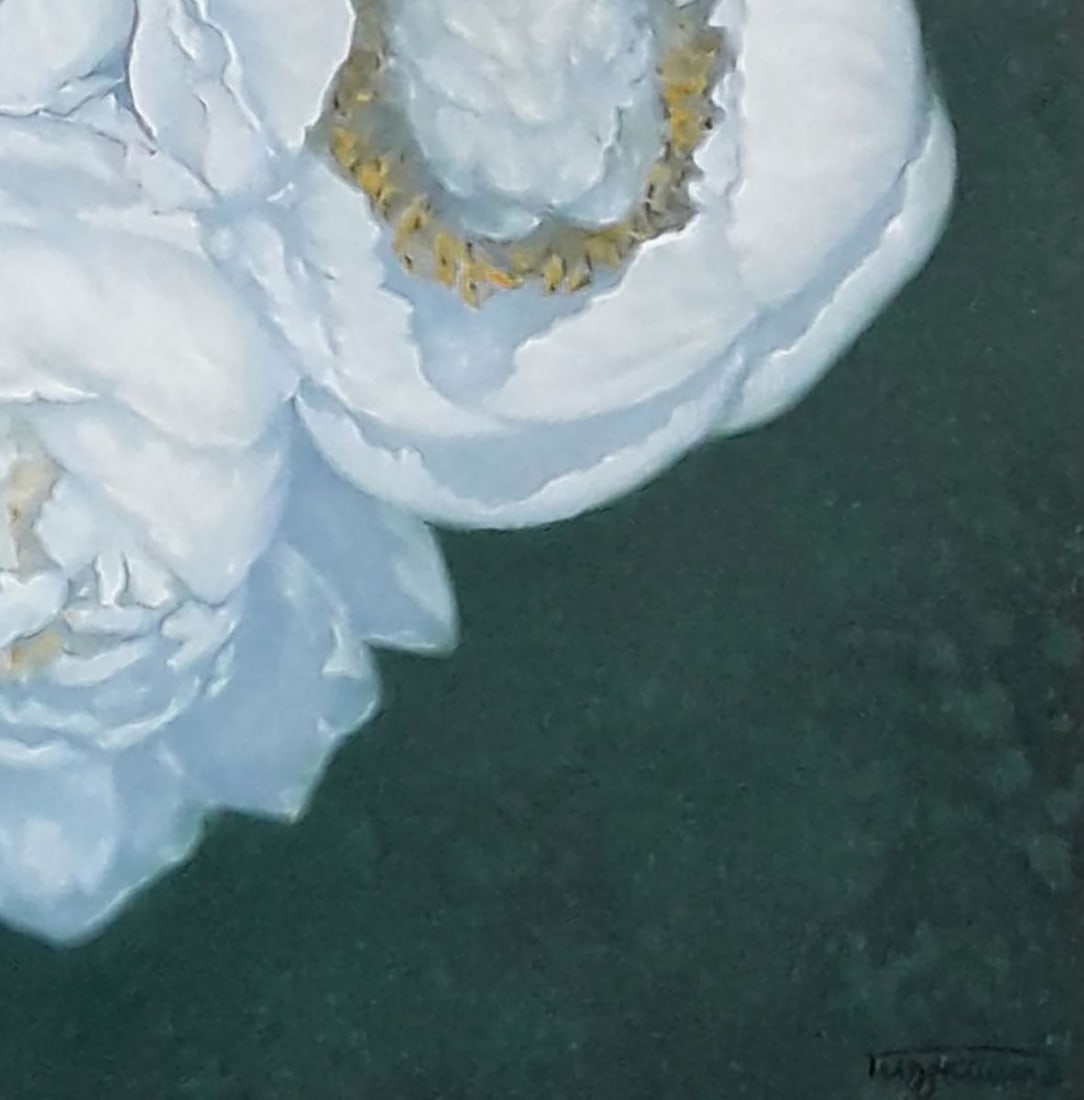 Oil painting White delicate flowers Vasily Korkishko - 3