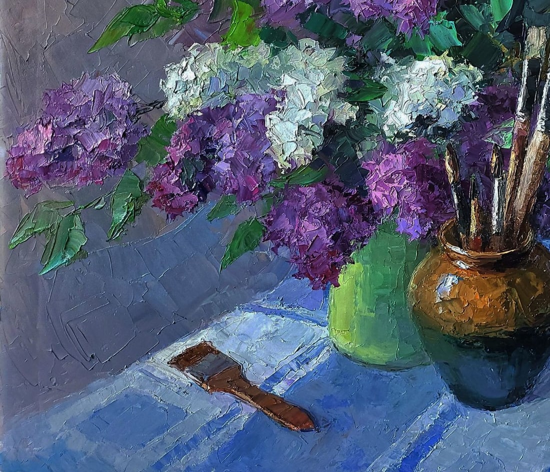 Oil painting Still life with lilac Boris Serdyuk - 6
