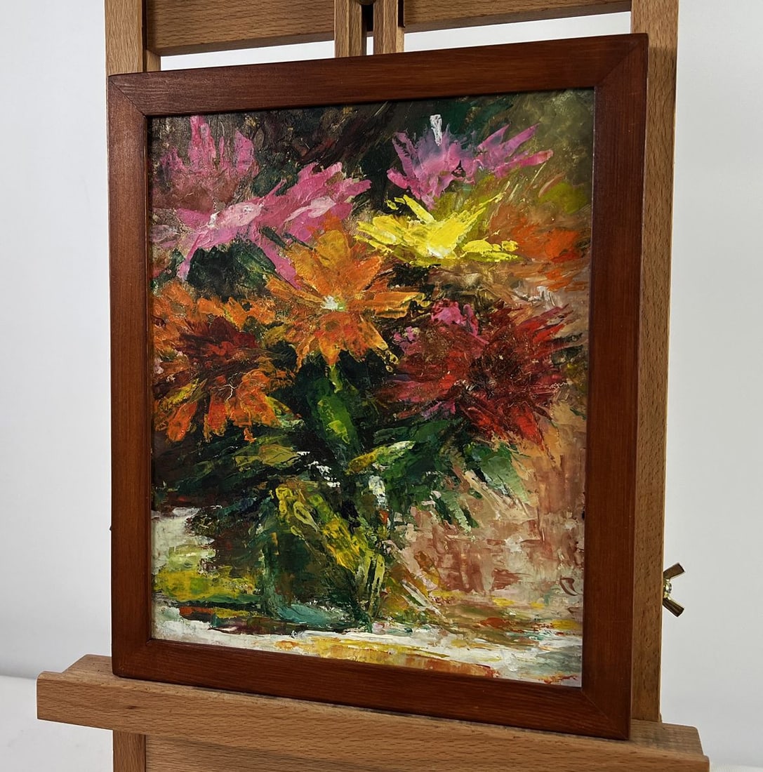 Oil painting Bouquet of multi colored flowers Vadim Aksenov - 2