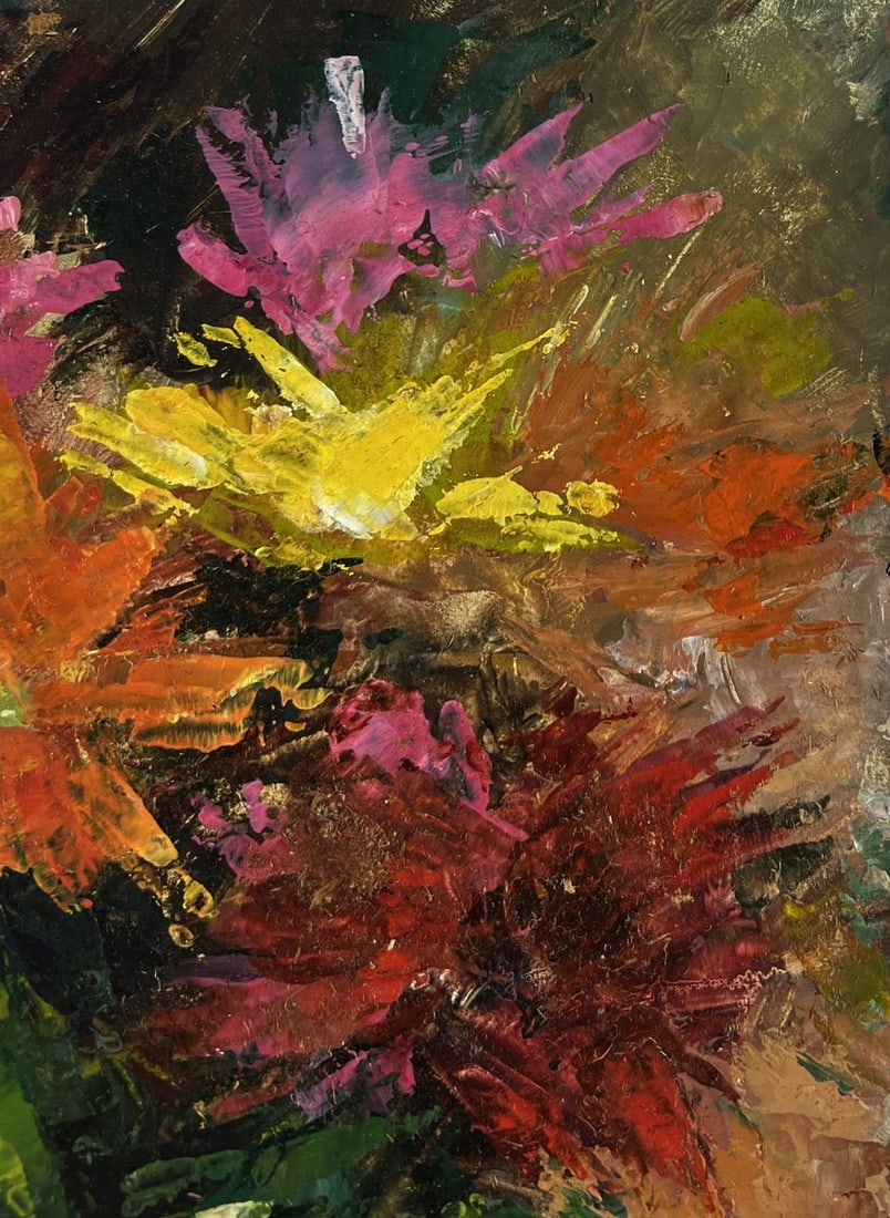 Oil painting Bouquet of multi colored flowers Vadim Aksenov - 4