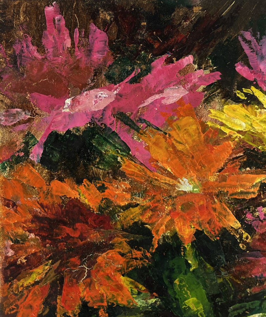 Oil painting Bouquet of multi colored flowers Vadim Aksenov - 5