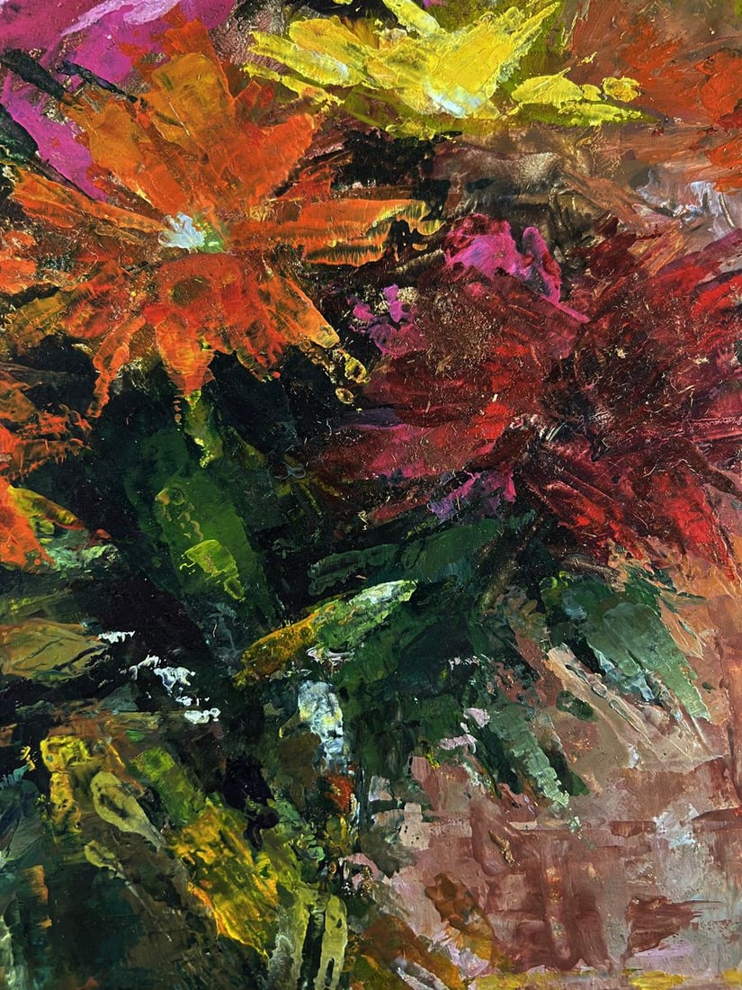 Oil painting Bouquet of multi colored flowers Vadim Aksenov - 6