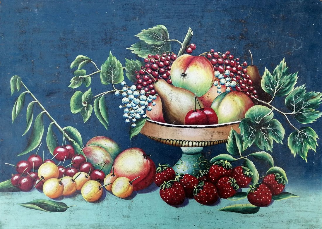 Oil painting Still life with sweets Unknown artist: No.1158 *** ABOUT THIS PAINTING *** * TITLE: "Still life with sweets" * ARTISTS: Unknown artist * SIZE: 50x70 cm/19.68x27.55 inches' * MEDIUM: oil, hardboard * HAND PAINTED: Original painting from