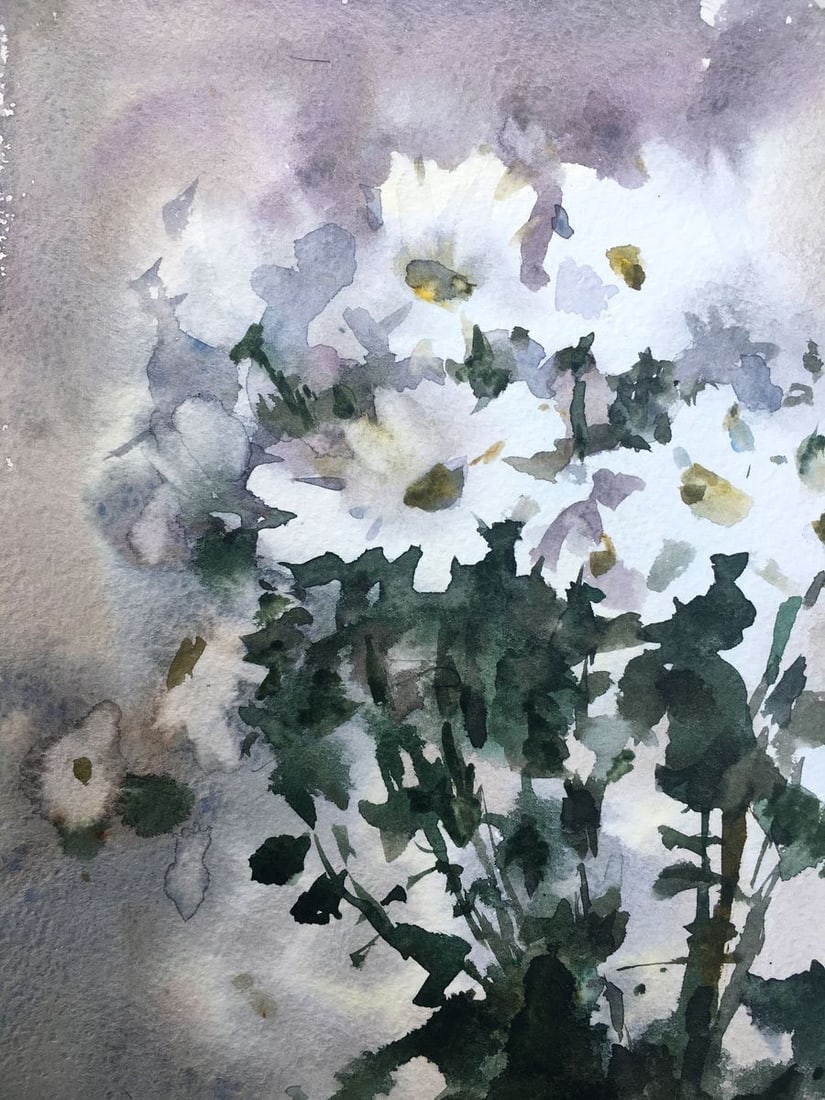 Watercolor painting Bouquet of flowers Viktor Mikhailichenko - 2