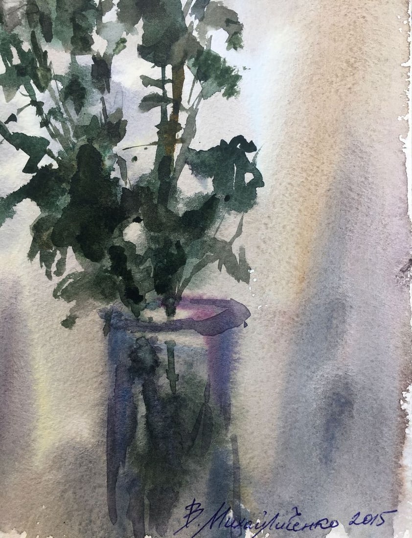 Watercolor painting Bouquet of flowers Viktor Mikhailichenko - 5